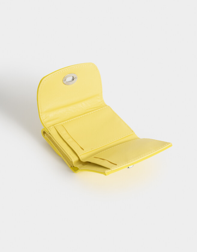Billetera Clasico Billetera De Cuerina Con Broche - Amarillo Medio