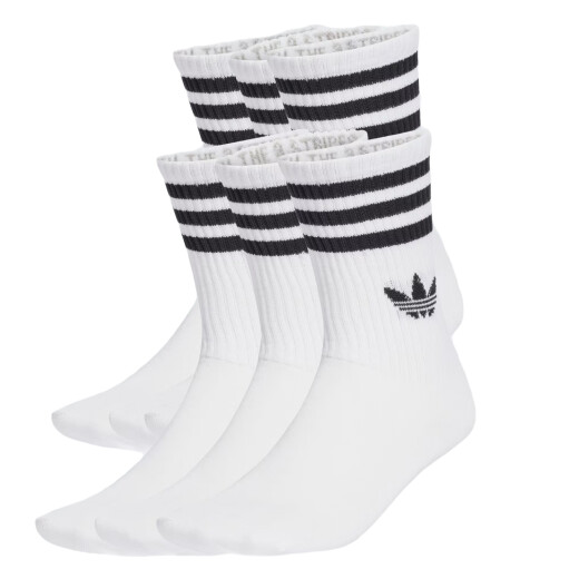 Medias Adidas 3S Crew S 6P - Blancas Medias Adidas 3S Crew S 6P - Blancas