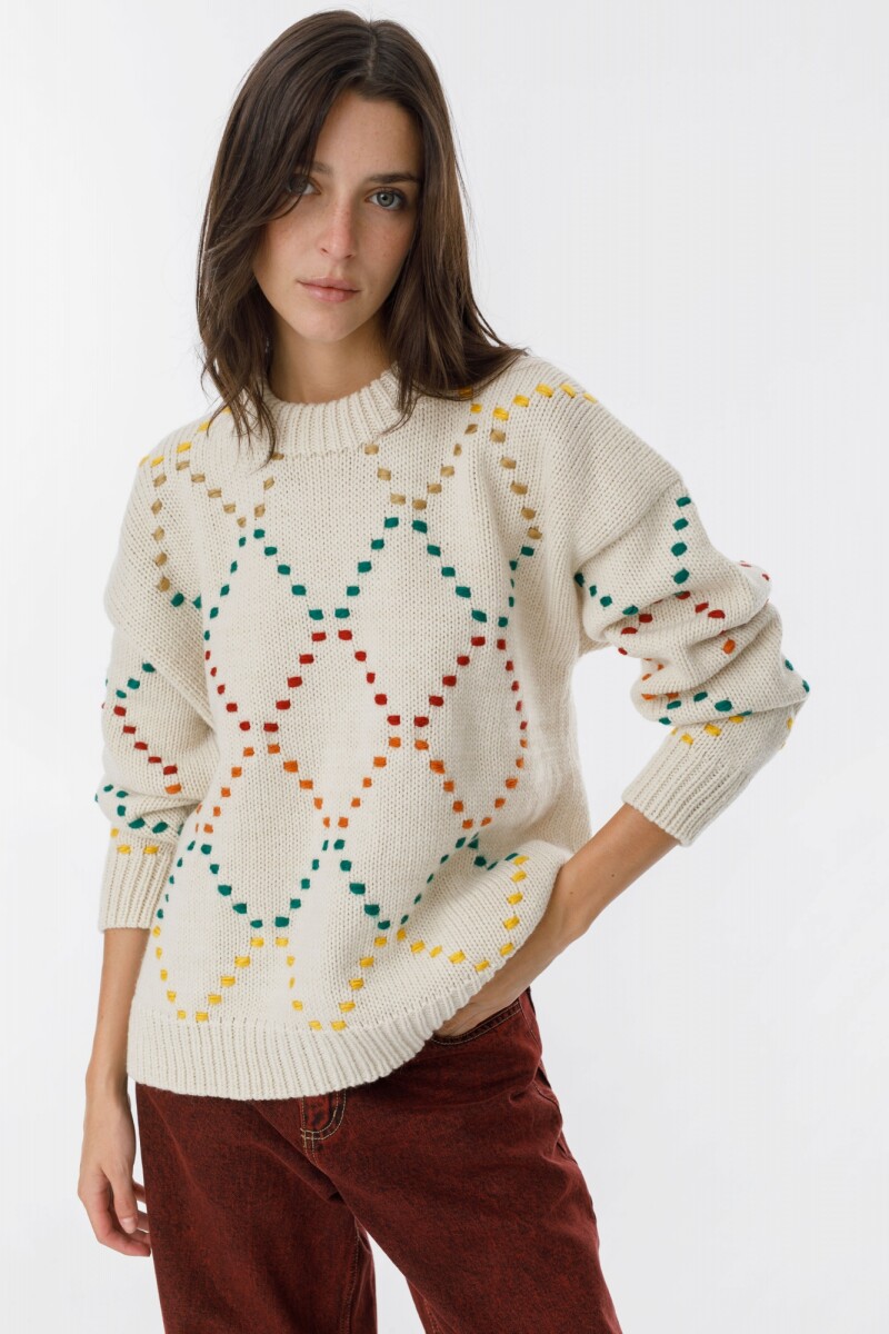 Sweater Rainbow Bordado Multicolor