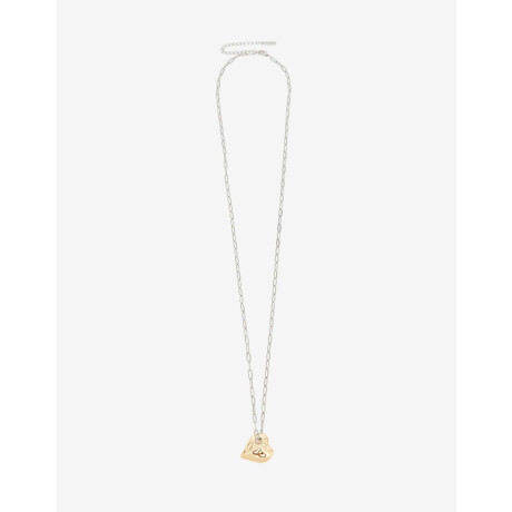 Collar Largo Con Dije Corazón Combinacion bicolor