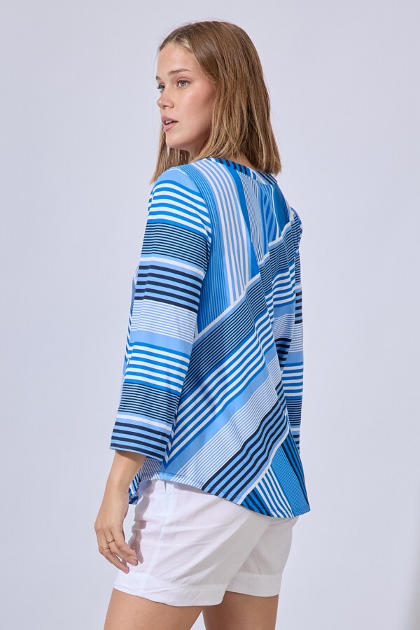 Blusa Lineas MULTI/AZUL