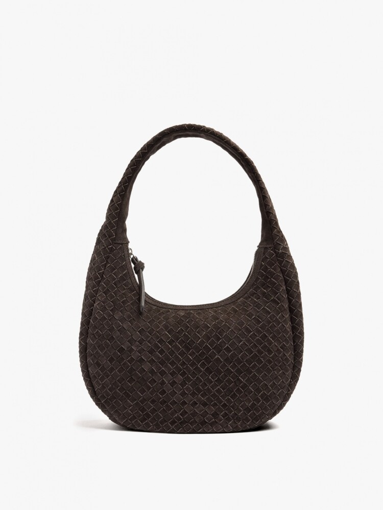 Bolso De Hombro Con Piel Trenzada marron