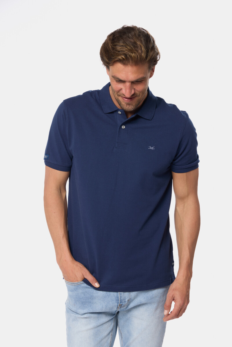 REMERA POLO LISA PIQUÉ - Azul 