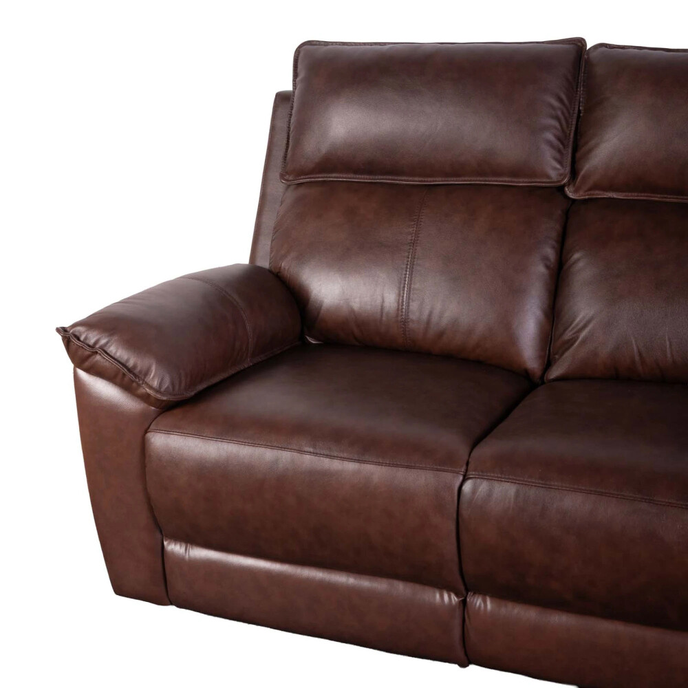 RECLINER ELÉCTRICO 2 CUERPOS CUERO-Y-SIMIL-CUERO MARRON JOSHUA