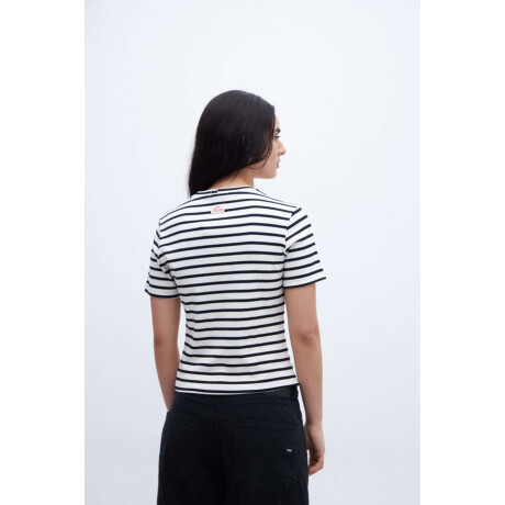 Remera Eva Rayas negra