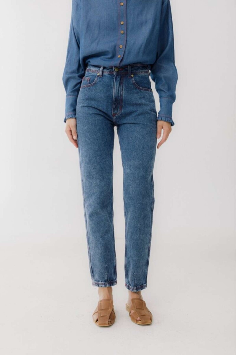 Jean Mom Fortun - Azul Claro 