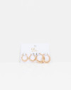 Aros Argollas Set Metal Set De Argollas - Dorado