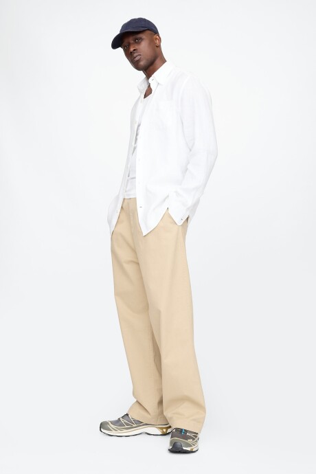 Camisa De Lino Hombre Optic White V6