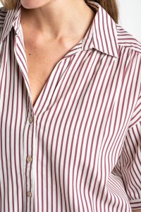 Camisa Rayada Burdeos