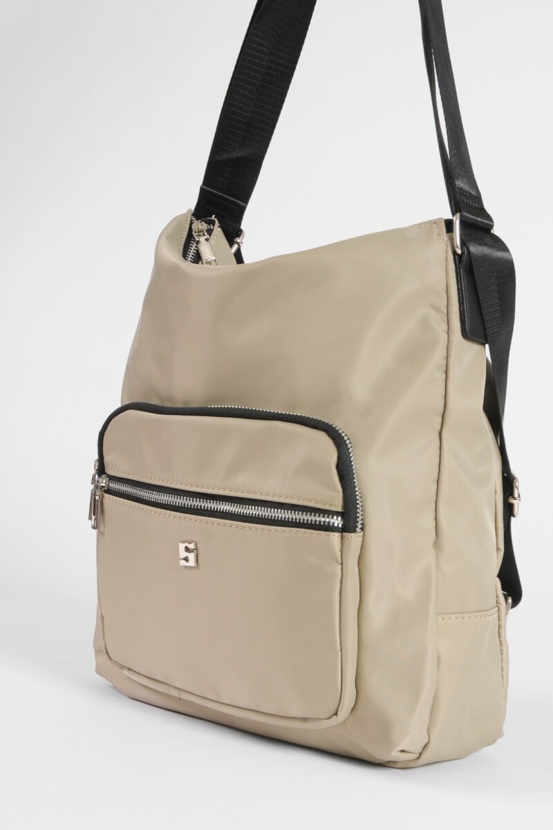 Hobo mochila con bolsillo beige
