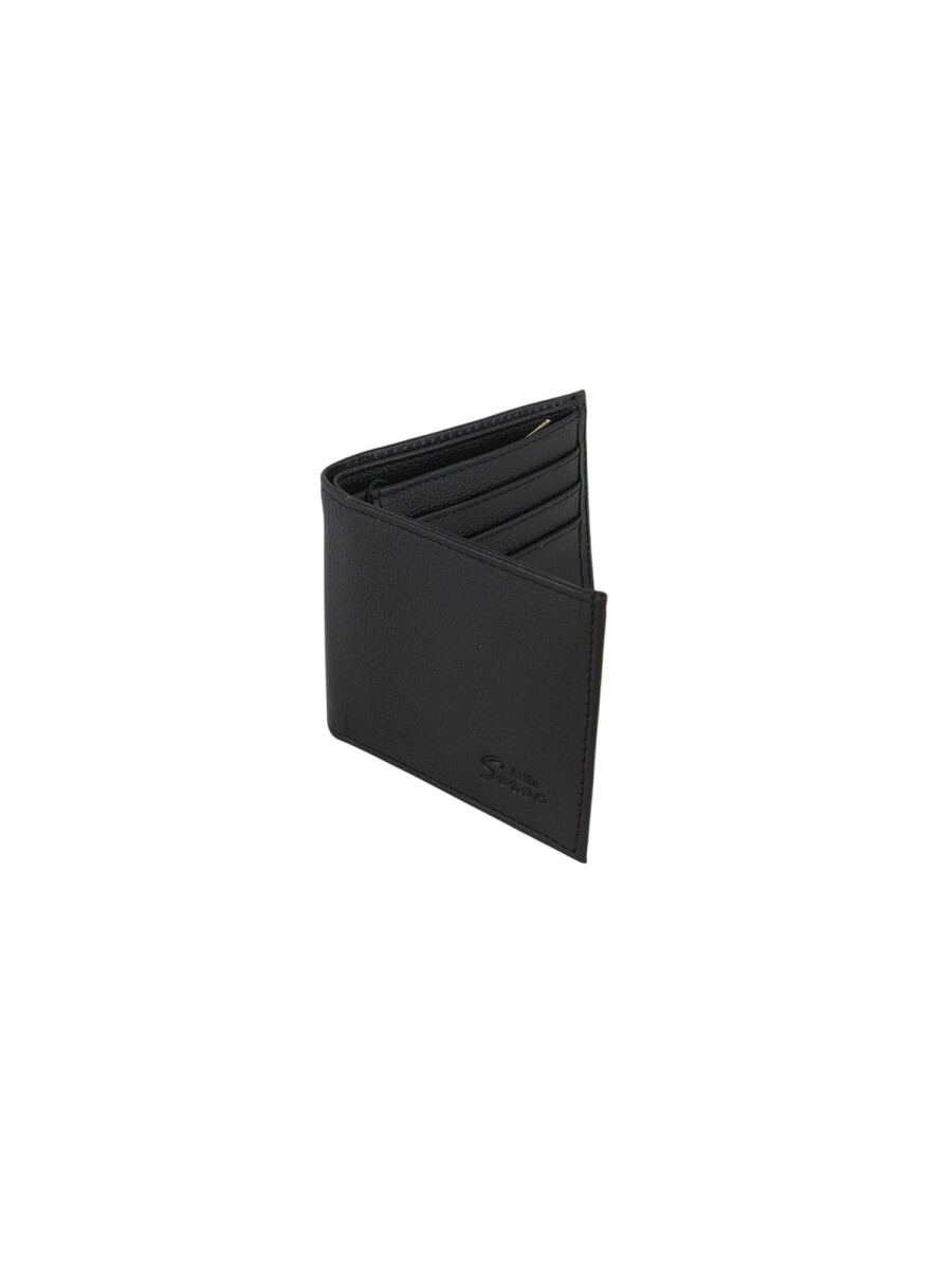 Billetera de cuero con cierre - Negro 