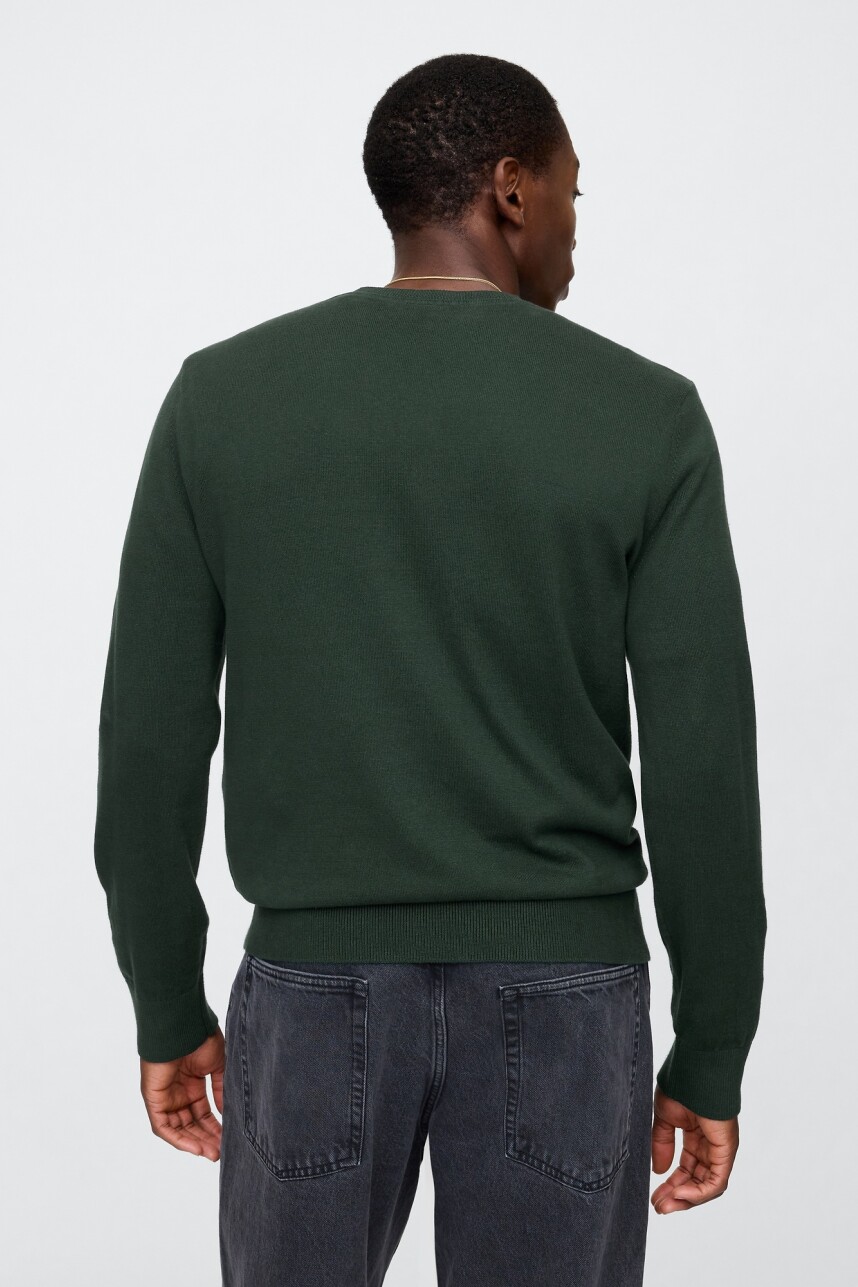 Buzo Algodòn Escote V Hombre Essex Green 702