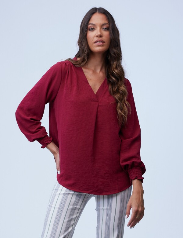 Blusa Frunces BORDEAUX