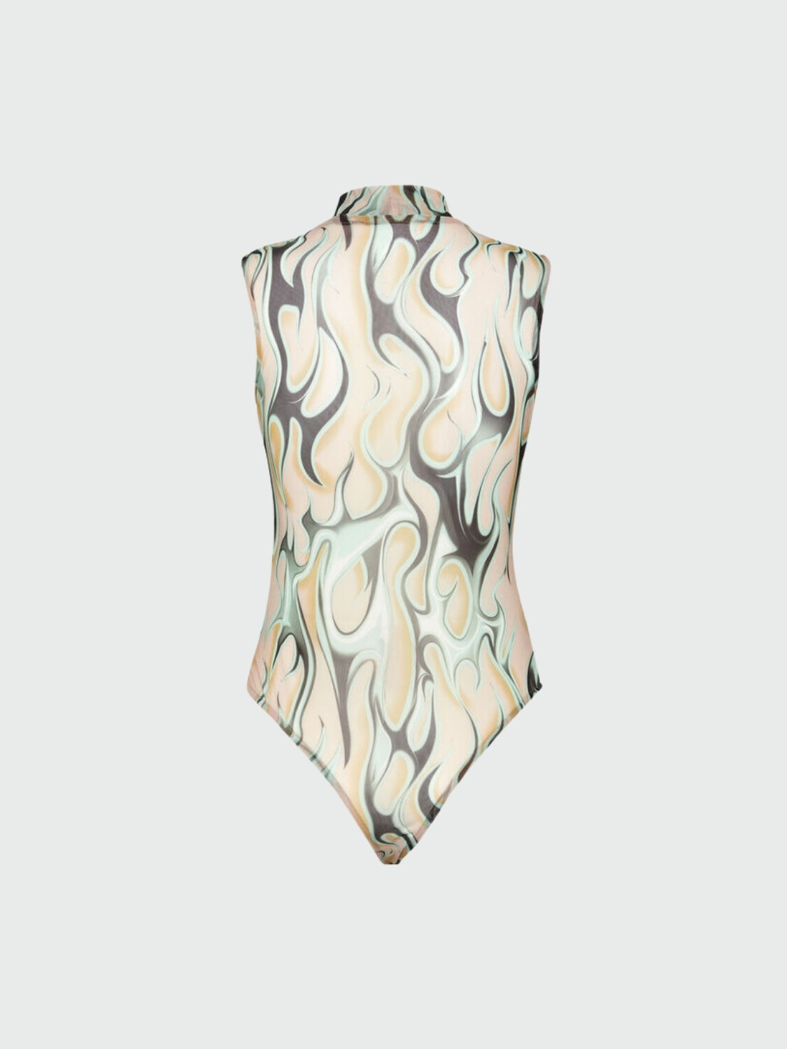 PHILIPP PLEIN - Body de tul sin mangas Llama Verde