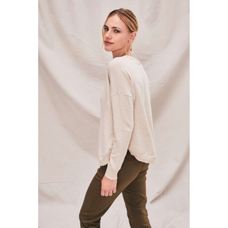 Sweater Algodon Elastano Beige Melange