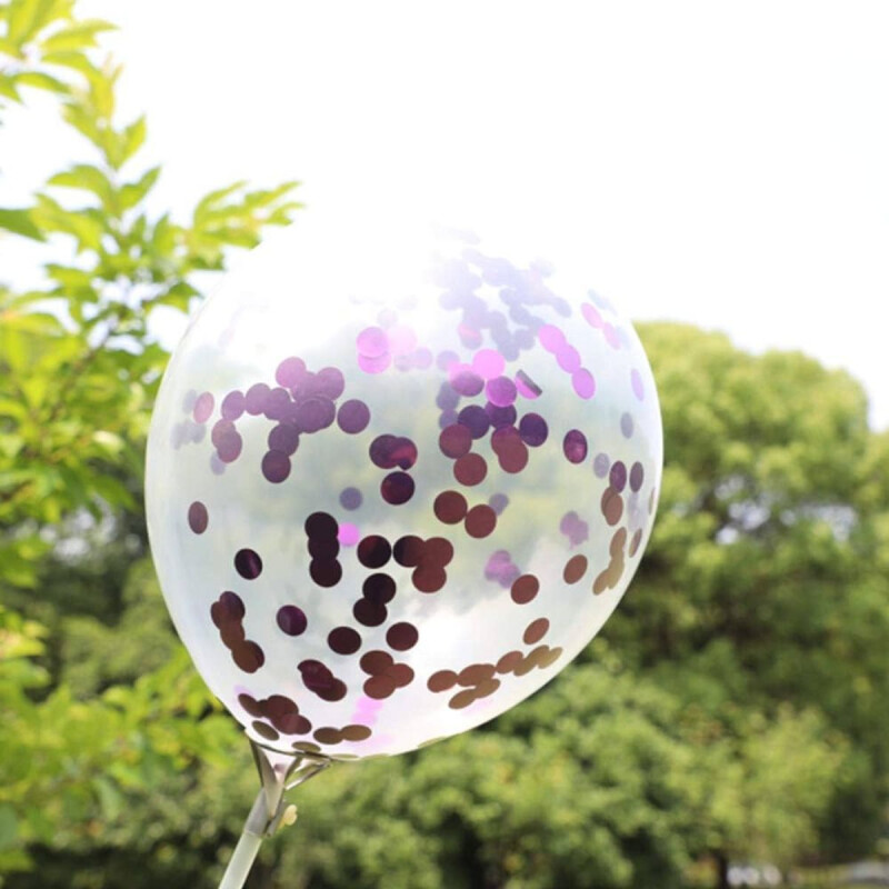 Globo Transparente con Confetti x6 Violeta