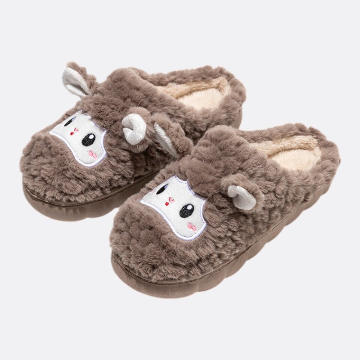 Pantuflas Corderito Varios Colores - Marrón 