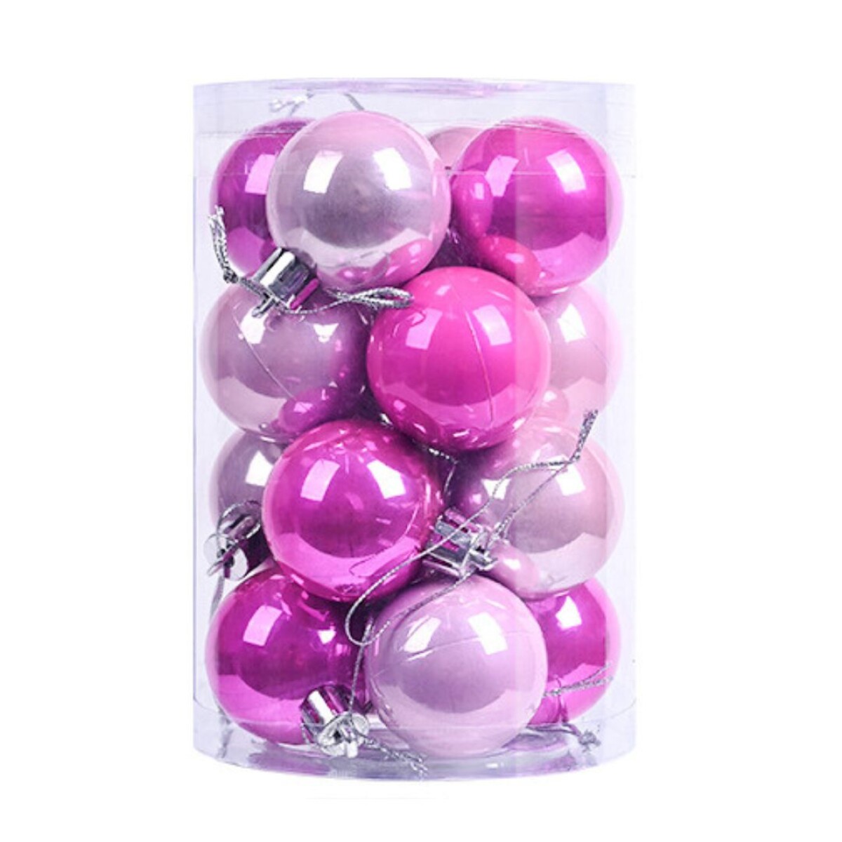 Esferas navideñas x16 - Fucsia 