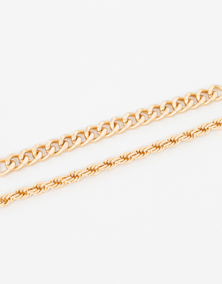 Pulseras Flexibles Sets Metal Set De Pulseras Metal - Dorado