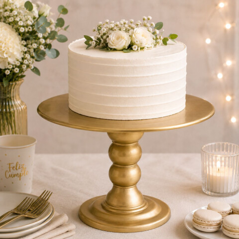 Soporte de Torta 32 cm x22cm Dorado