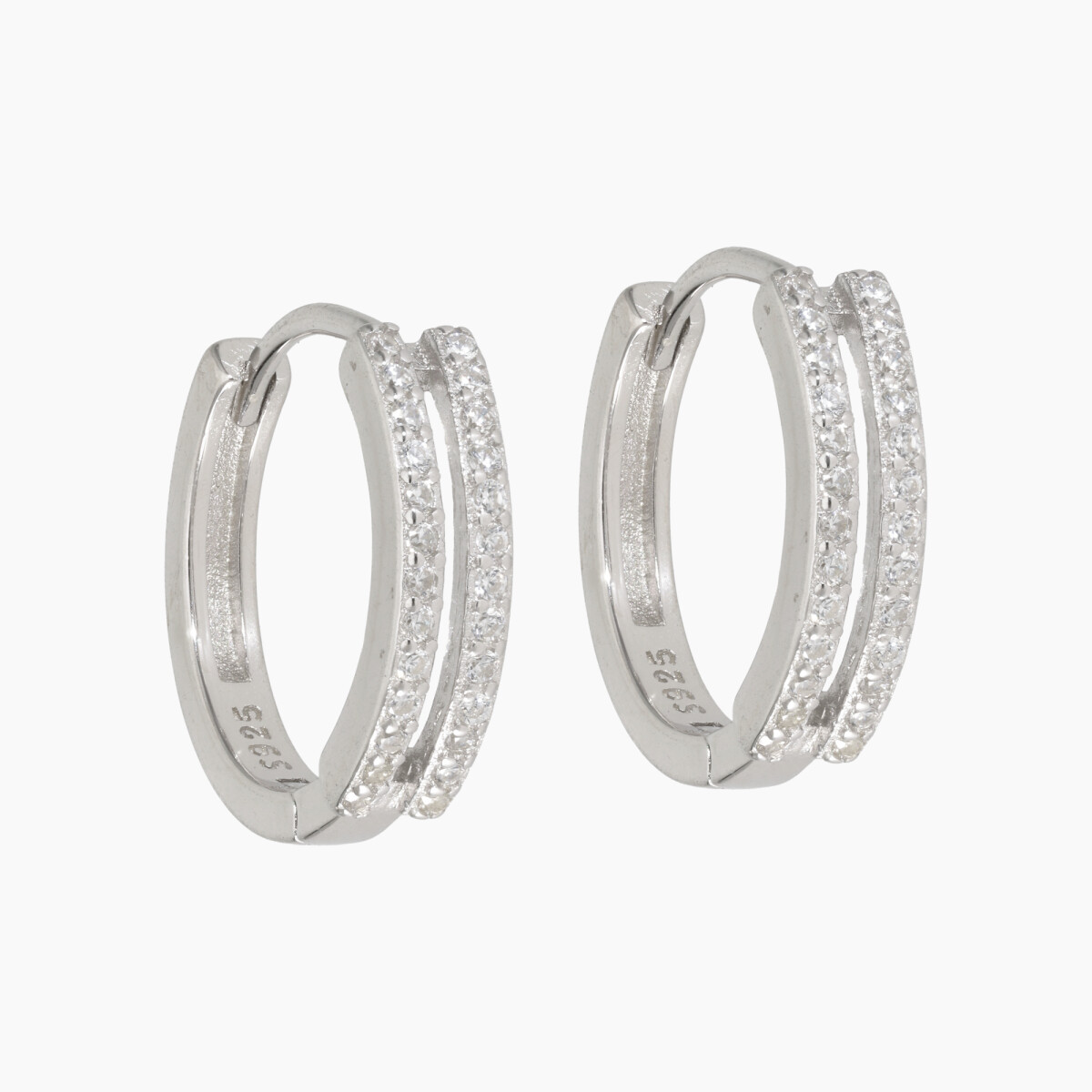 Aros En Plata 925 Con Circonias 