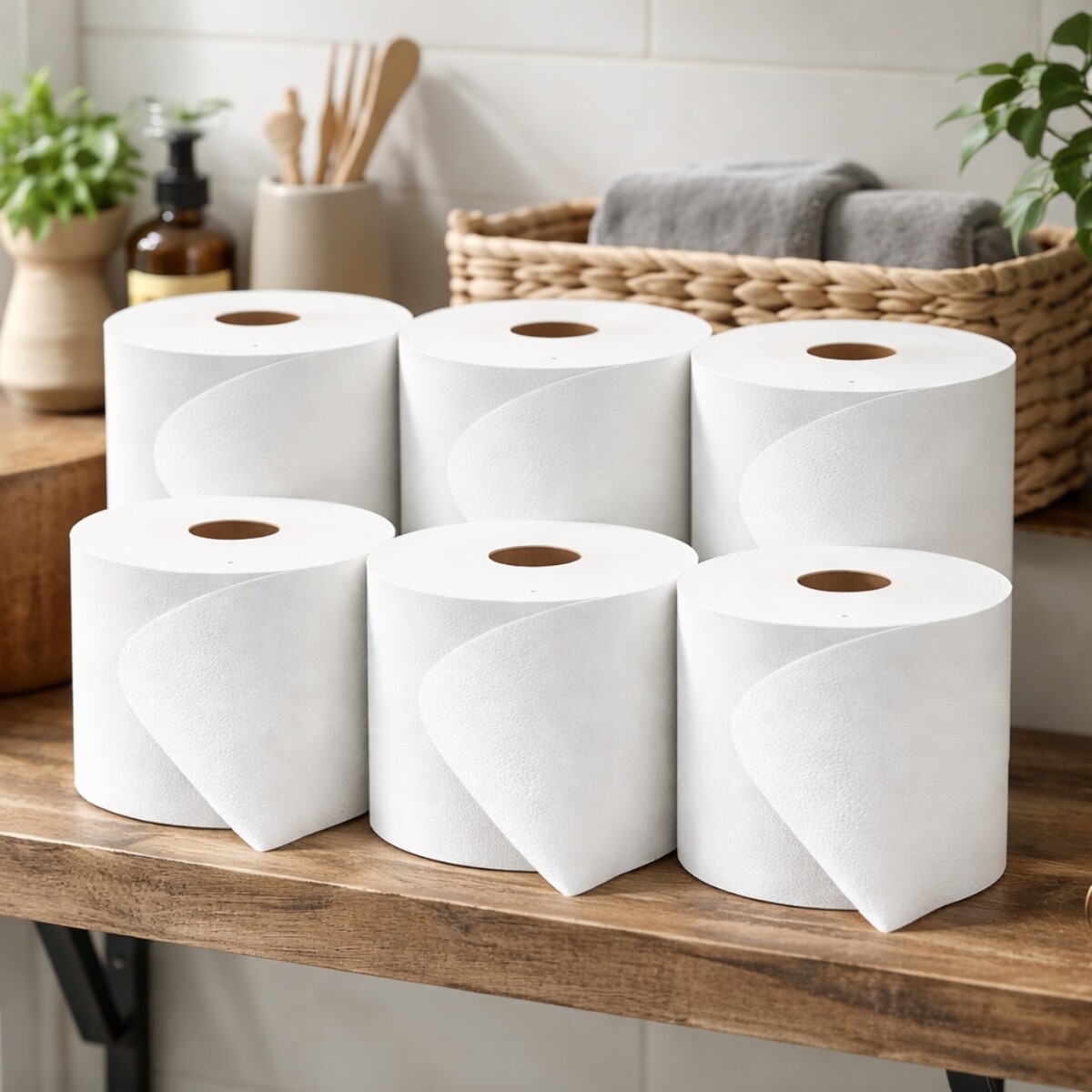 Set x6 Rollo eco 20x200 mts 24 gr - BLANCO 