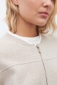 Bomber tejida con bolsillos beige melange