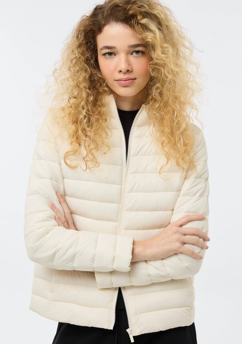CAMPERA PUFFER CON BOLSILLOS - BEIGE 