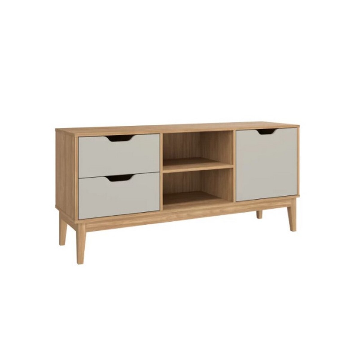 RACK 2 CAJONES 1 PUERTA 1,36 X 63 X 38,5 MIEL OFF WHITE 