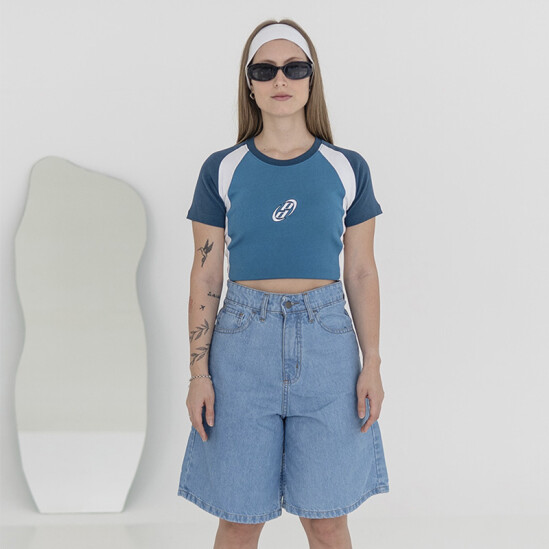 Remera Pulau Cropp Baby Tee Azul