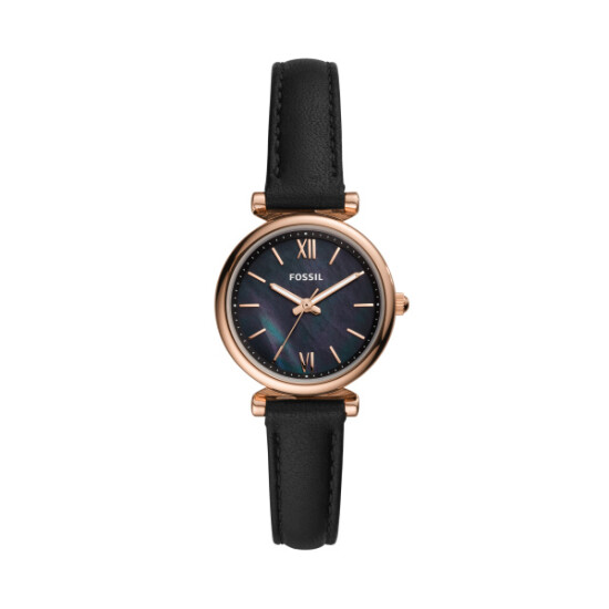 Reloj FOSSIL CARLIE MINI Cuero Negro Esfera 28mm 0