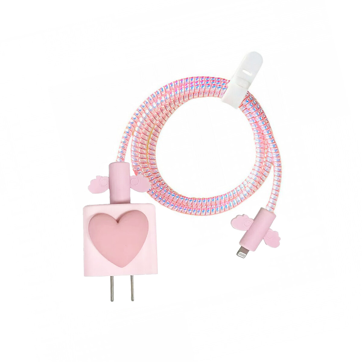 Kit de protectores para cargador de iPhone rosa 3D 