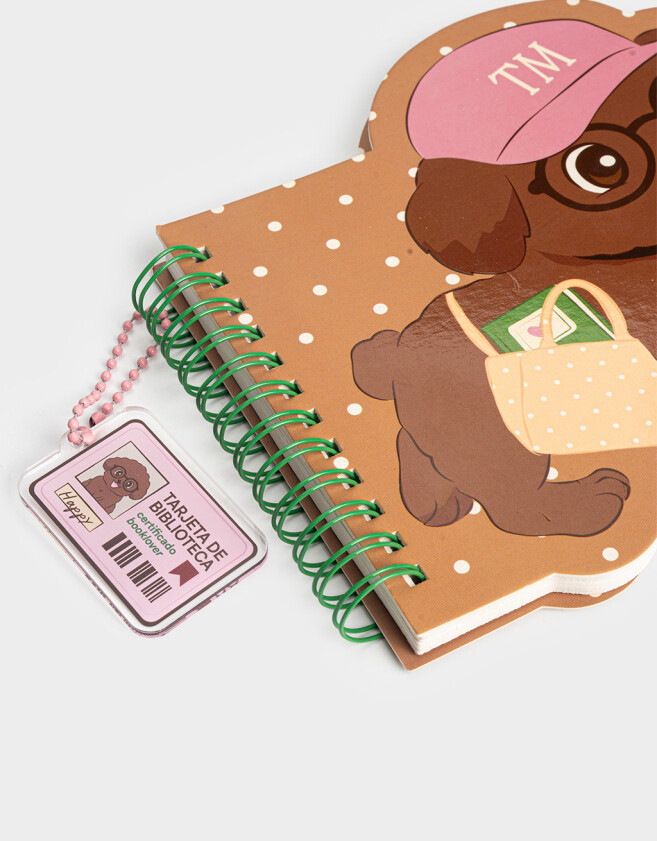 Anotadores Cuadernos y Memos Memo Anillado Con Forma De Perro - Marron Medio