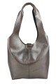 Tote Bag de Cuero Genuino Peltre