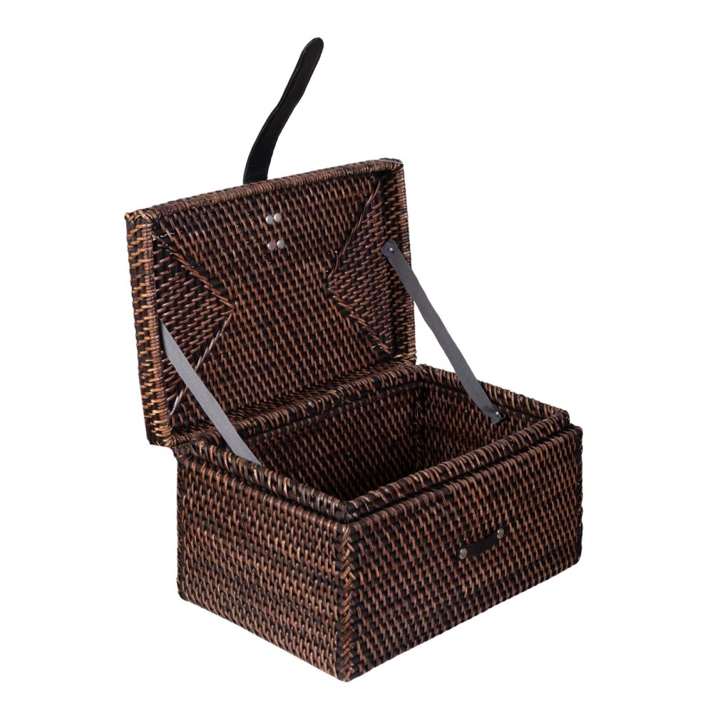 CAJA ORG RTB2477 RATTAN MARRON RTB2477, NATURAL/NEGRO