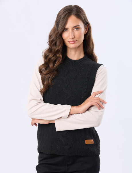 CHALECO TEJIDO DE ABRIGO Negro