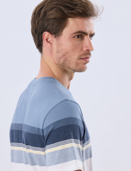 REMERA RAYADA DE ALGODÓN Blanco