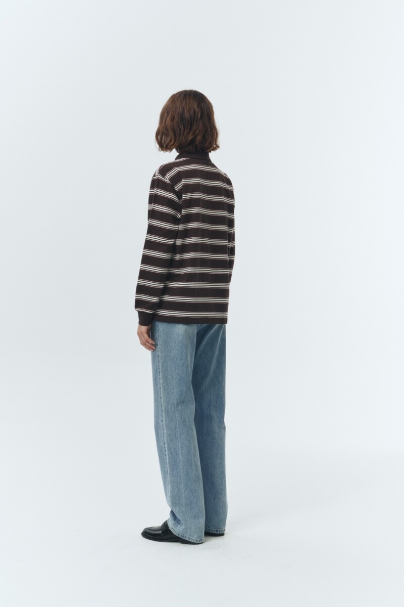 REMERA POLO RAYA Marron