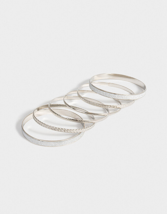 Pulseras Rígidas Sets De metal Set De Pulseras De Metal - Plateado Niquel