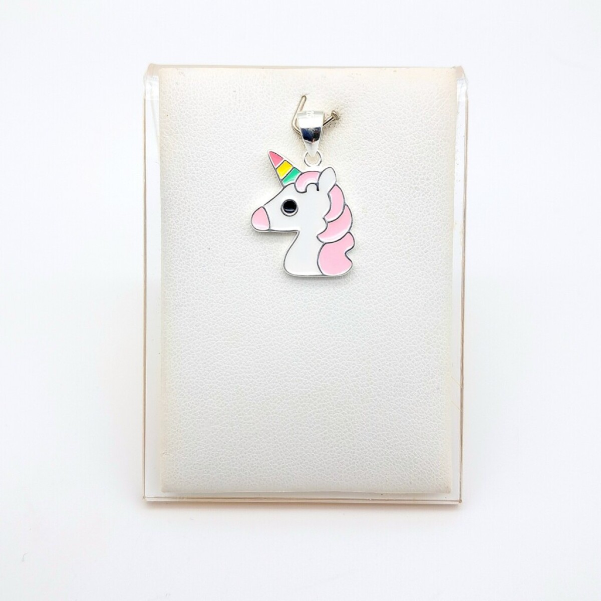 Dije de Plata 925 Unicornio con esmalte - 2 cm x 1.6 cm 