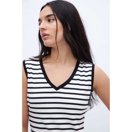 Musculosa Moira Rayas negra