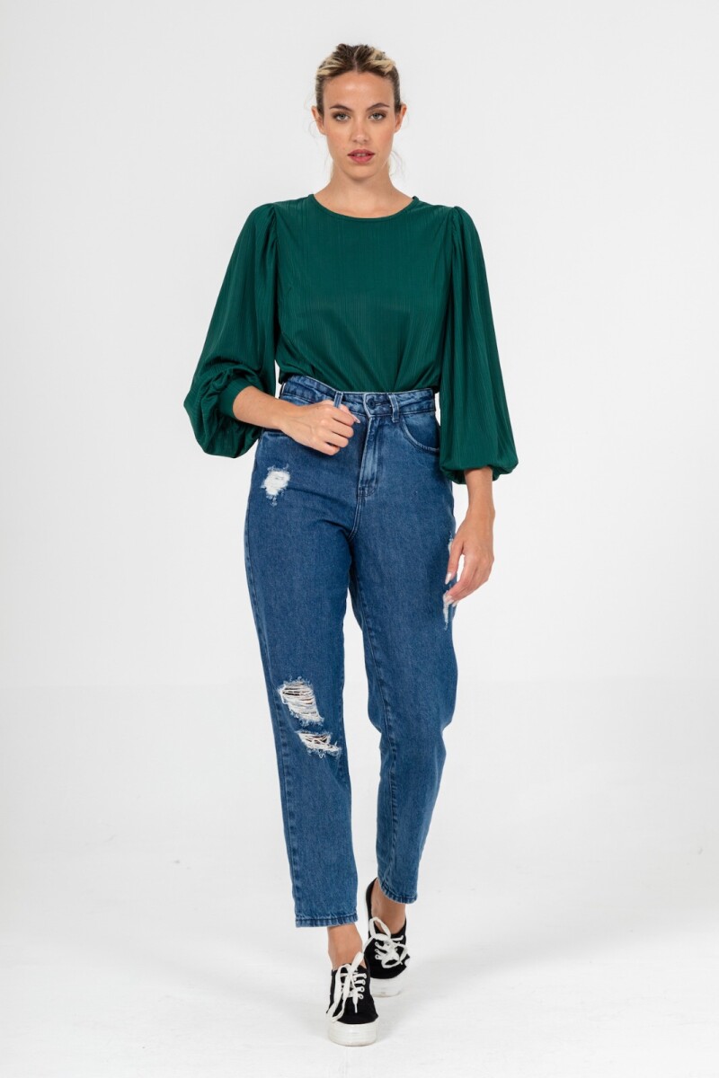 BLUSA PLISADA - VERDE 