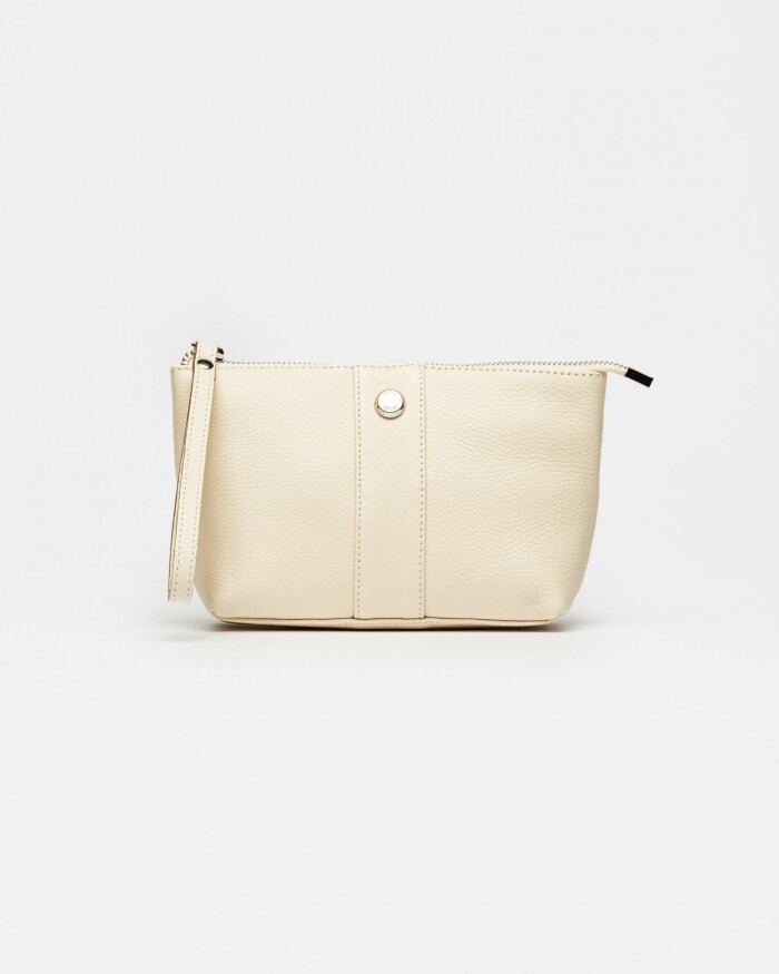 Porta cosméticos Belle en cuero graneado Natural