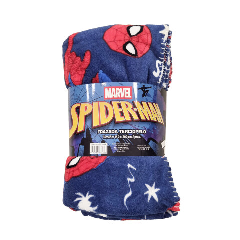 Frazada Coral Infantil 1 Plaza 150 x 200 cm SPIDERMAN AZUL