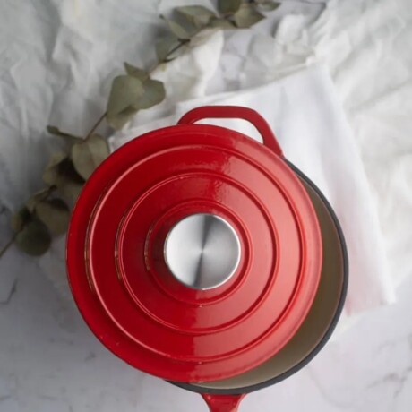 Cacerola Roja Esmaltada 18CM Con Mango Haoke Volf Cacerola Roja Esmaltada 18CM Con Mango Haoke Volf