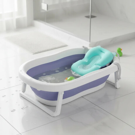 Bañera Bañito Pleg con colchón Drenaje y Base Antideslizante Celeste