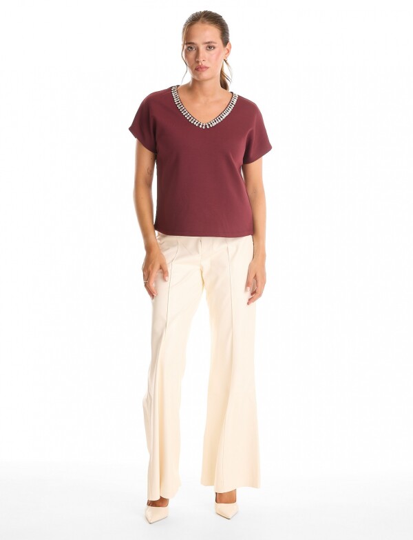 Blusa Cristales BORDEAUX