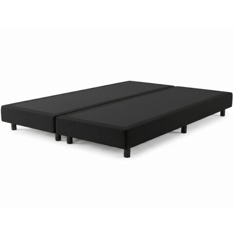 Base Box Sommier Tapizada Negra para Colchón 200x198x35 Doble