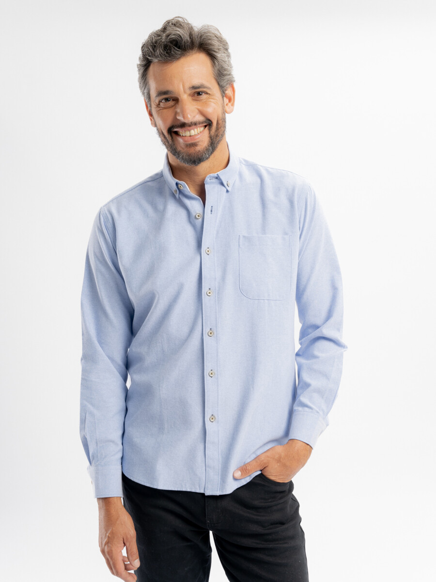 Camisa m/l oxford lisa - azul 
