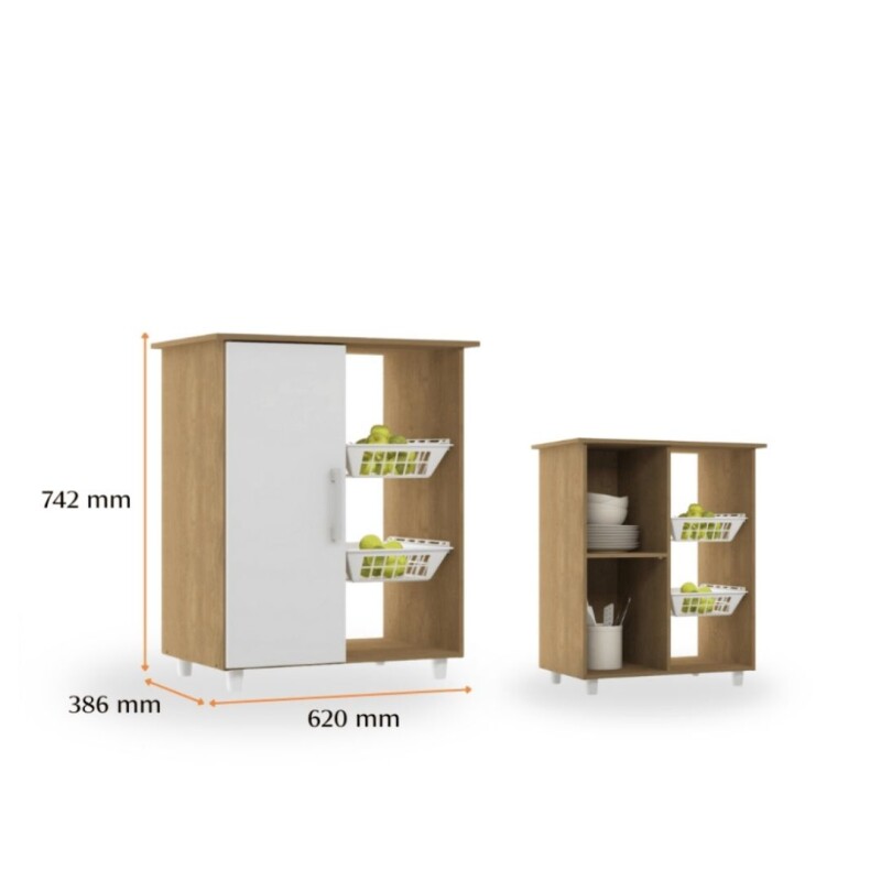 Armario Micro C/Canastos Carvalho Dakar Armario Micro C/Canastos Carvalho Dakar